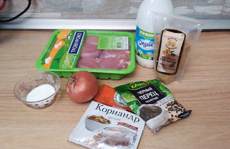 Ингредиенты для приготовления куриного шашлыка