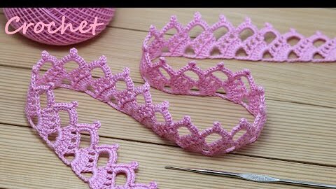 Красивое ЛЕНТОЧНОЕ КРУЖЕВО вязание крючком мастер-класс Crochet Tape Lace Tutorial