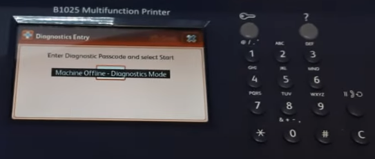 Machine Offline -Diagnostics Mode