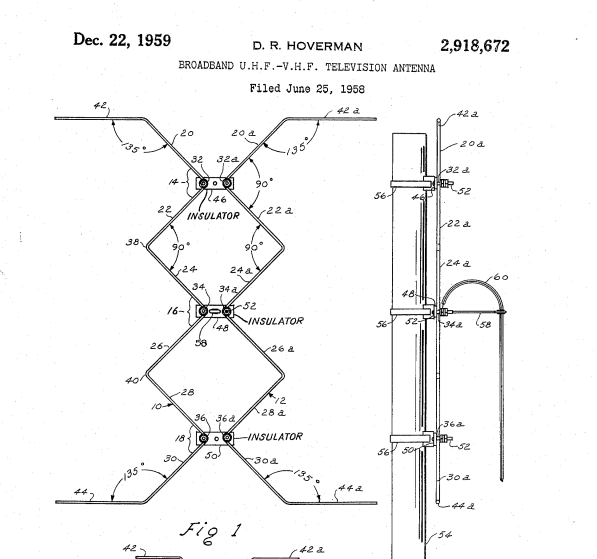 Патент US2918672A. Конструкция Ховермана, первый вариант. (Изображение взято из документа https://patentimages.storage.googleapis.com/7c/9b/11/c559b8010f072c/US2918672.pdf)