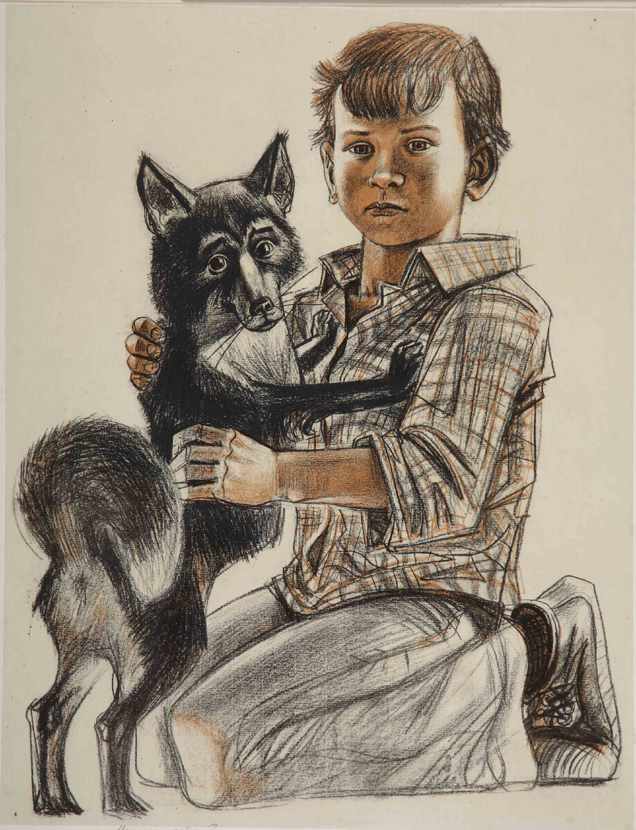 А. Андреев. Двойной портрет. 1981. Цв. цинкография