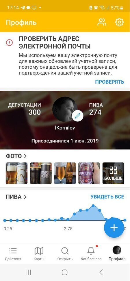 Скриншот профиля автора