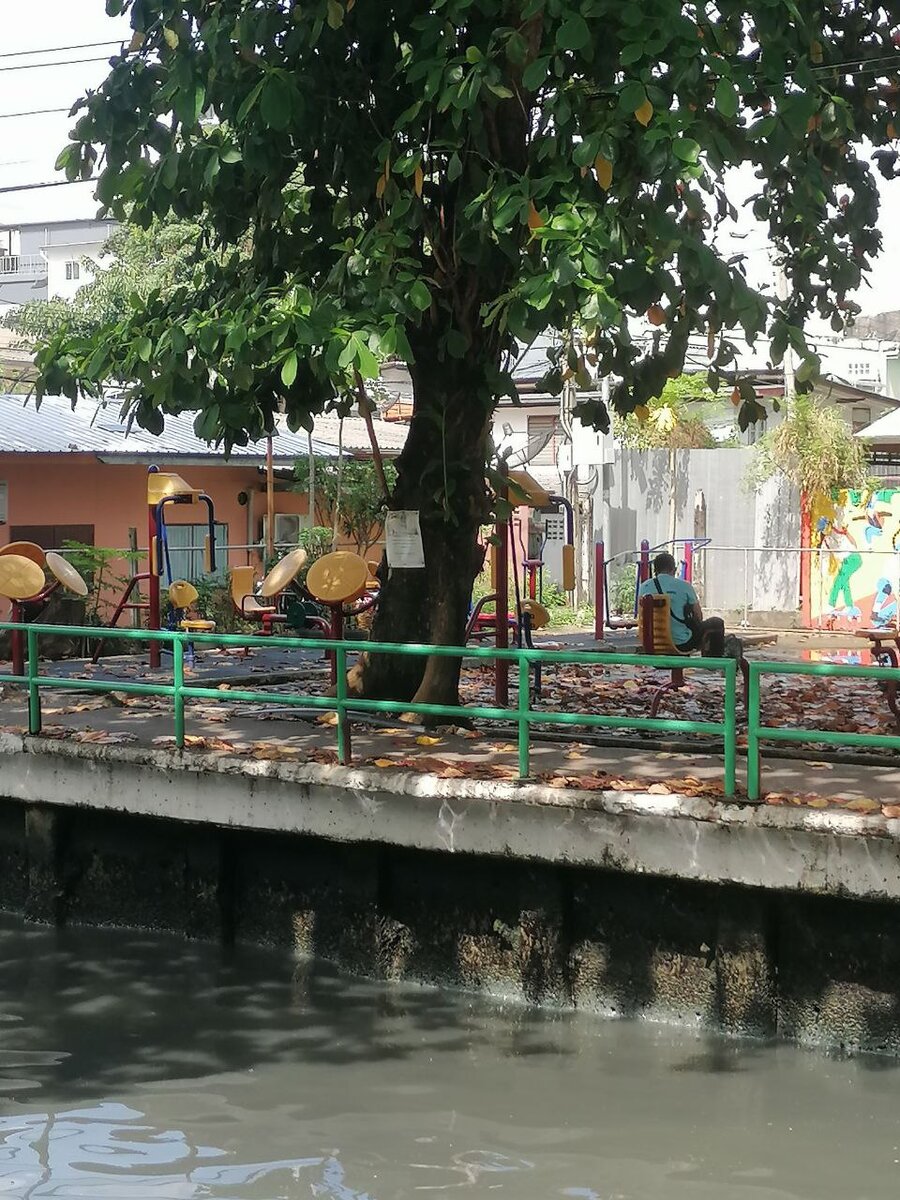 Ни турников, ни брусьев. Только тренажеры с дисками-"крутилками", шагоход и т.п.