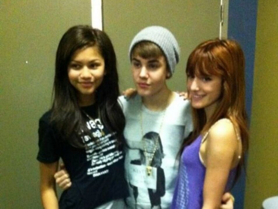 Зендая, Джастин Бибер и Белла Торн (фанатское фото из свободного доступа Mélanie NLА Пинтерест.