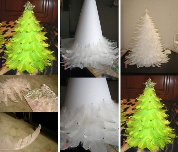 Новогодняя игрушка — елка из фетра и пуговиц