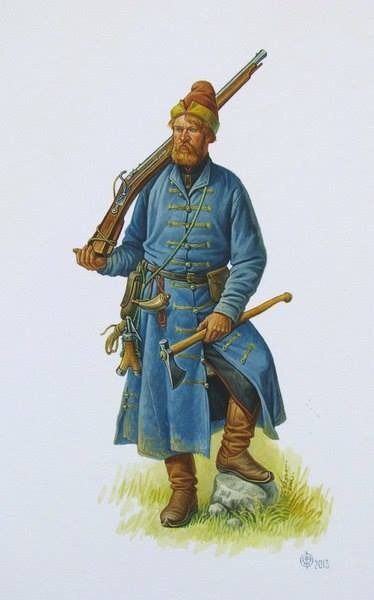 Стрелец XVI века с пищалью