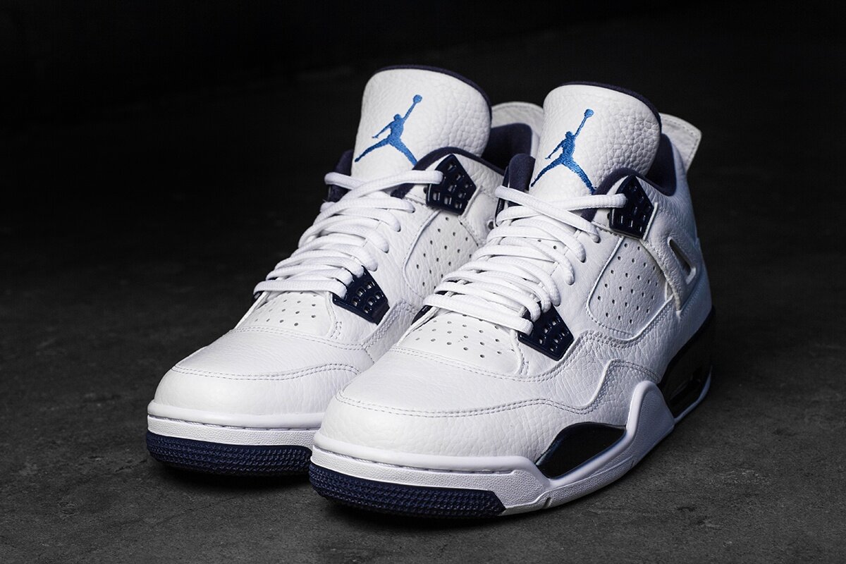 Купить кроссовки nike jordan 4. Air Jordan 4 White. Nike Air Jordan 4 Retro. Air Jordan 4 White Blue. Nike Air Jordan 4 White Blue.