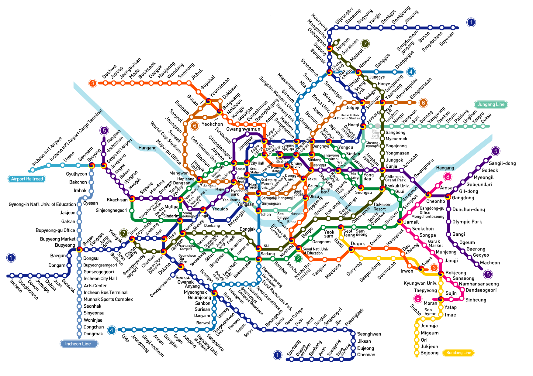 Карта метро сеула