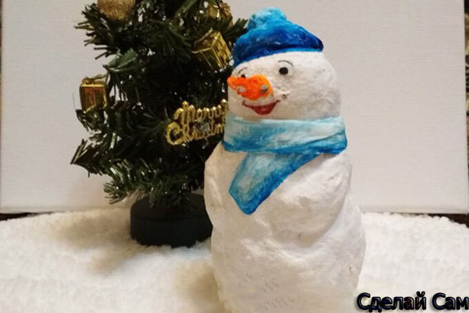 Снеговик из ваты. Очень Легко!!! 