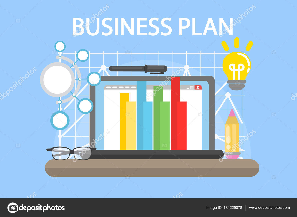 Иллюстрация на тему Бизнес-План (источник https://ru.depositphotos.com/181229078/stock-illustration-business-plan-illustration.html)