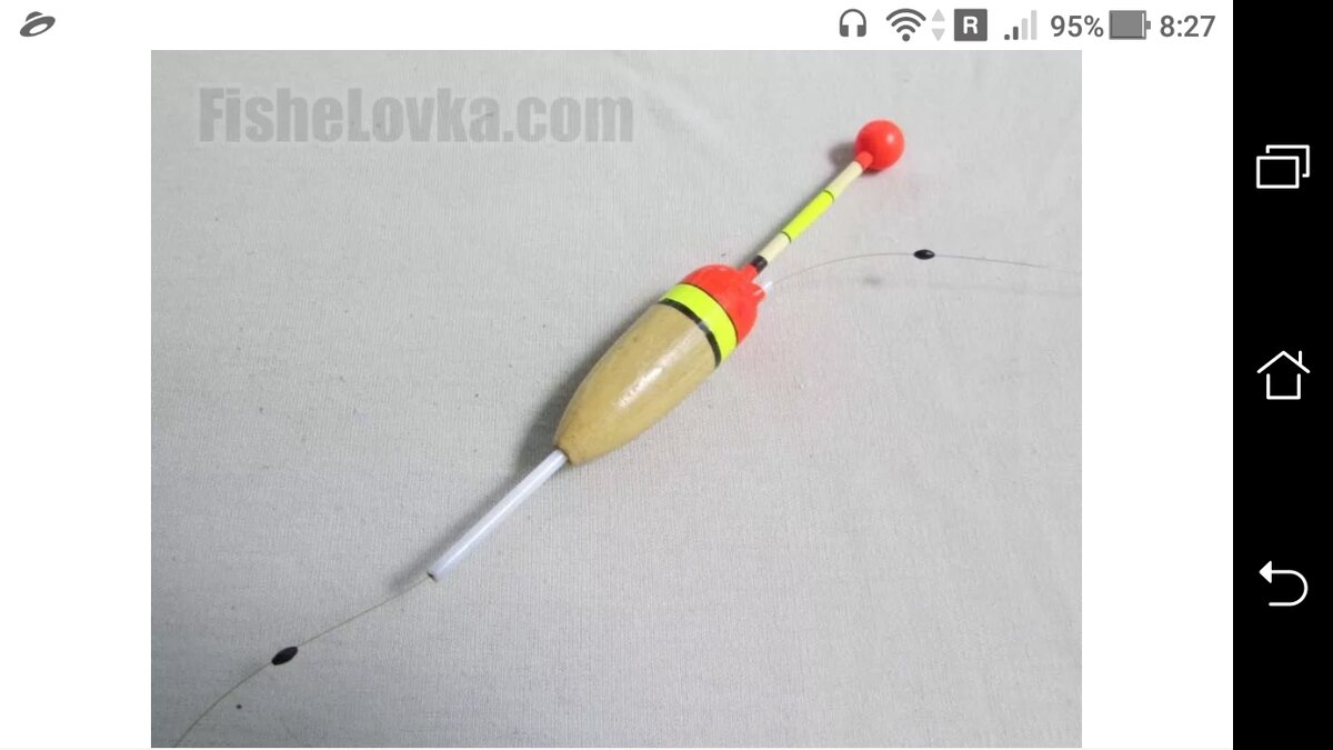 фото Оснастка удочки со сквозным поплавком, со грузом на конце