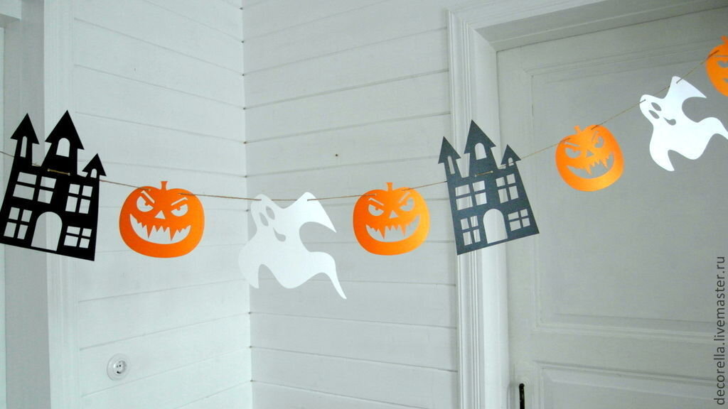 Декор на Хэллоуин своими руками - как украсить комнату к празднику, идеи с фото