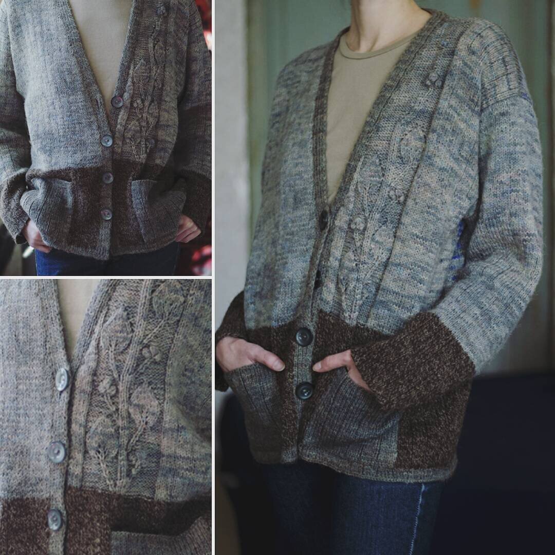 Пехорку сурового цвета для этого кардигана я покрасила вручную