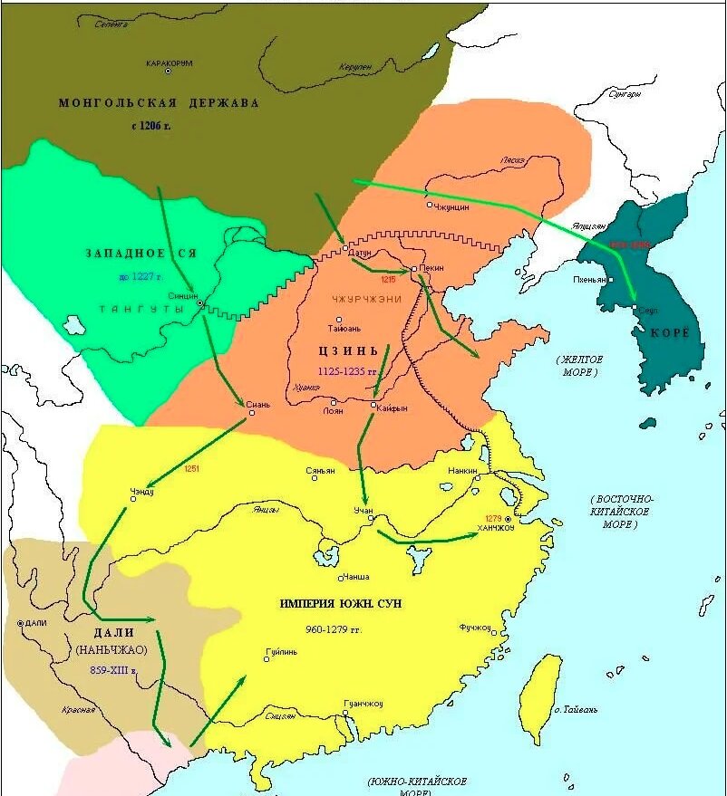 Карта 12 века азии