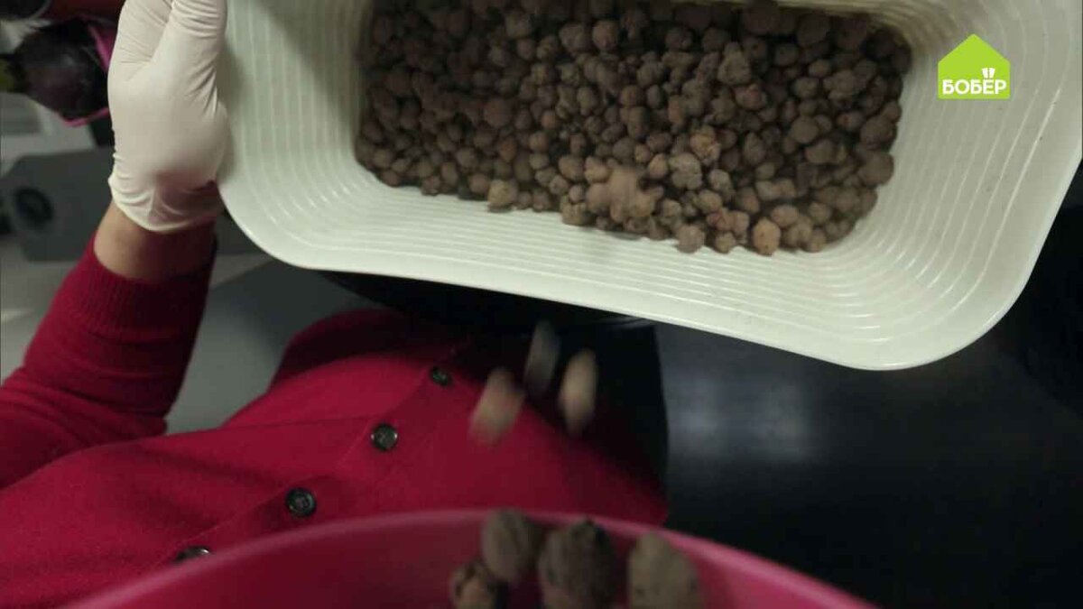 На дно кашпо насыпьте керамзит.