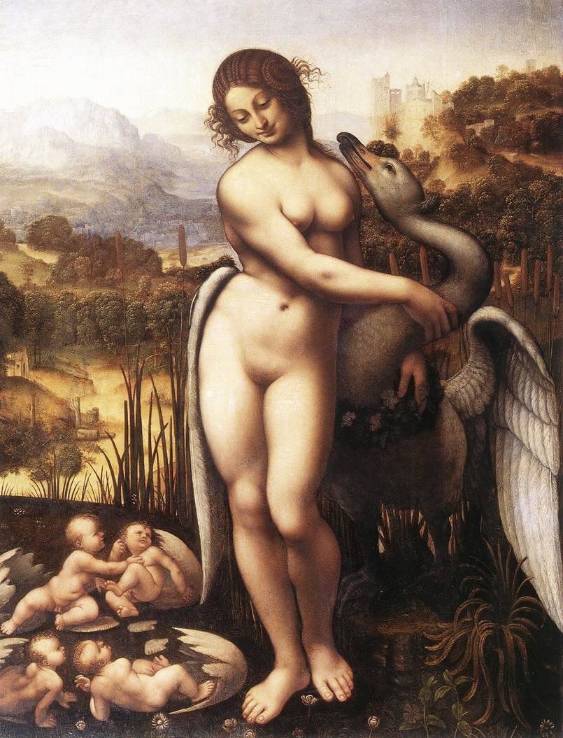 Leda and the Swan, 1510, Leonardo Da Vinci 