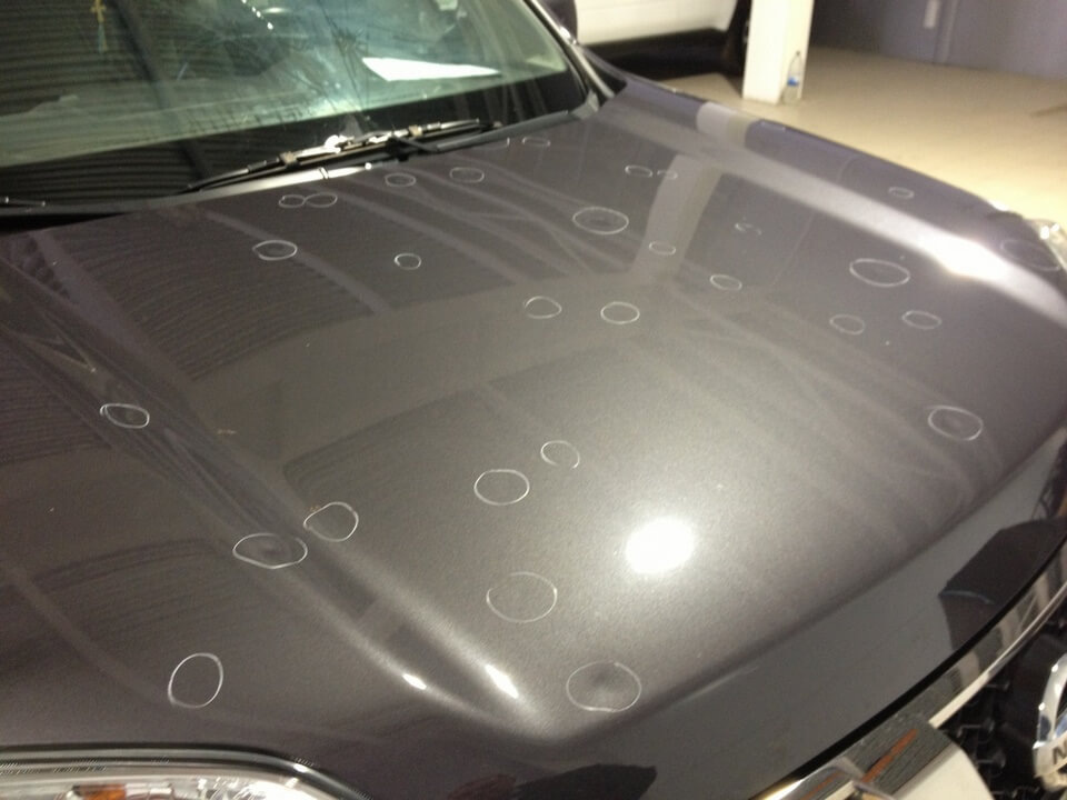 Удаление вмятин на авто после града без покраски