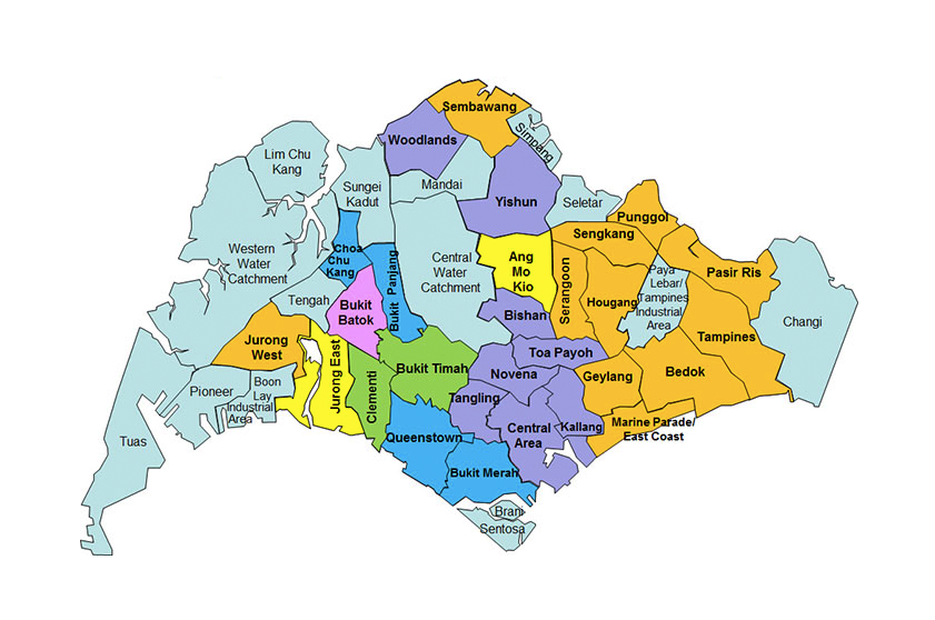 Карта микрорайонов города.