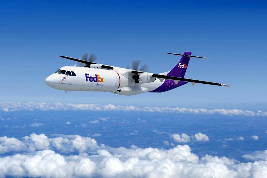 Рендер ATR 72-600F в ливрее авиакомпании FedEx Express