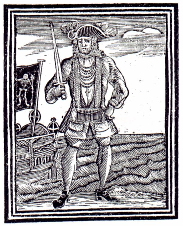Бартоломью Робертс , один из самых известных пиратов за всю историю пиратства. 