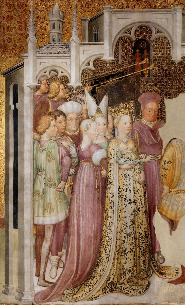   Фреска с изображением бракосочетания Теоделинды и Агилульфа. Кисти художников Заваттари (1444 год).