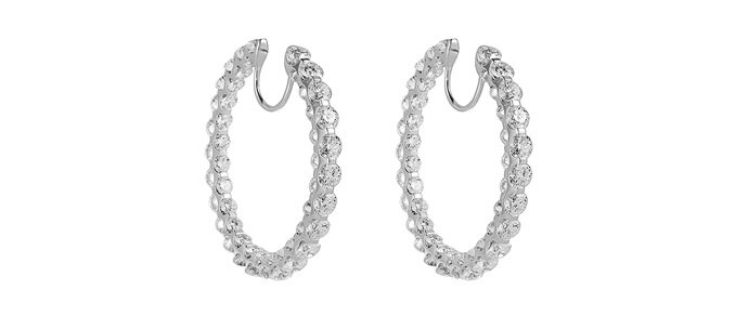 Серьги Mercury Classic из белого золота с бриллиантами круглой огранки