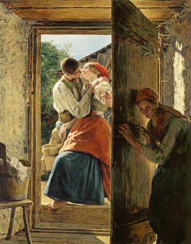 Ferdinand Georg Waldmüller  "Love Surprise" 