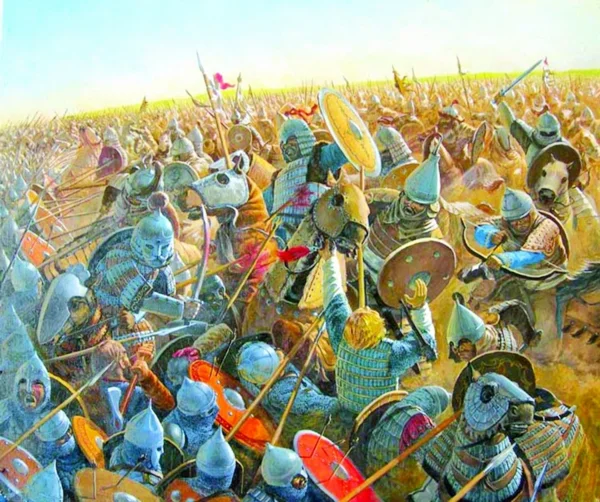 Битва русских с монголами. Фрагмент рисунка: https://i.io.ua/img_su/large/0119/49/01194922_n3.jpg
