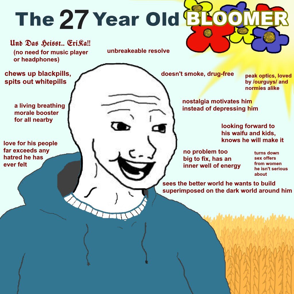 Зумеры это. Wojak Блумер. Блумер meme. Bloomer Мем. Зуммер Блумер.