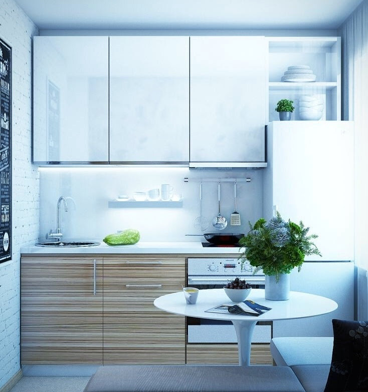 Пример линейного кухонного гарнитура