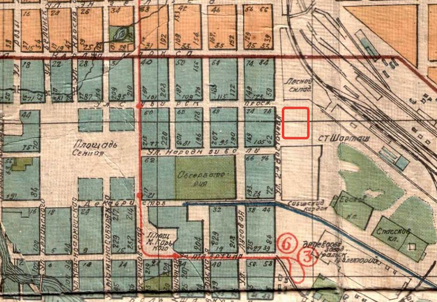 Карта Екатеринбурга (фрагмент). 1931 г.