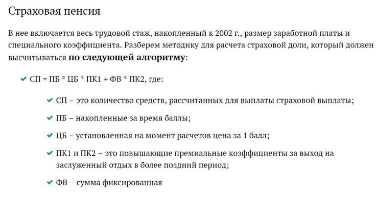 Рассчитать пенсию женщине 1966 года рождения