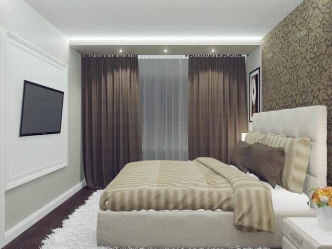 Дизайн спальни 12 кв.м в квартире (140 фото)