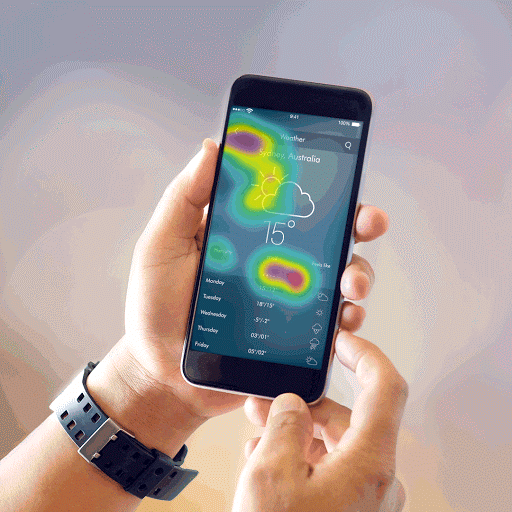 Пример сенсорных тепловых карт. Источник изображения: Appsee