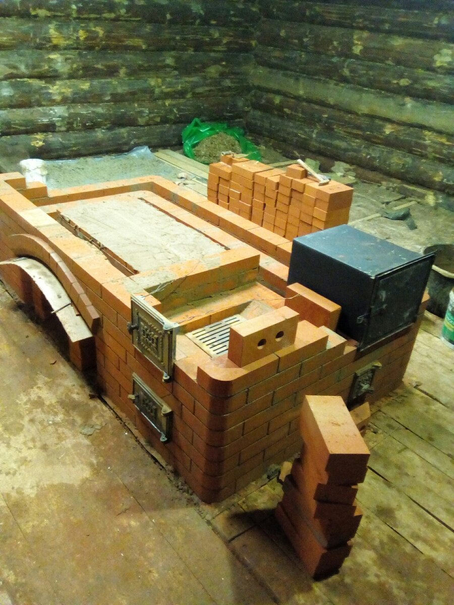 Установка дверок, духовки, колосника.