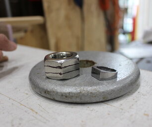 Материал и инструмент необходимый для изготовления кольца из гайки: