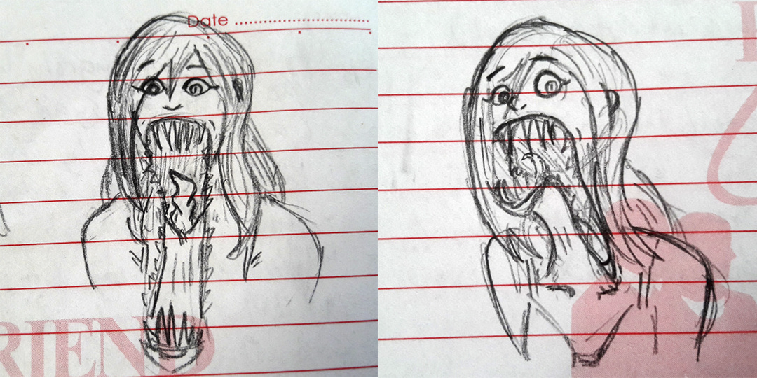 Иллюстрация к легенде о Kuchisake-onna  