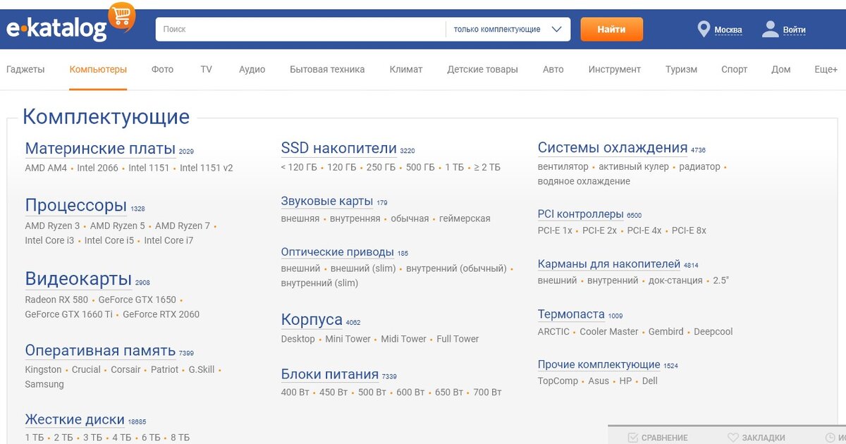 Главная екаталога