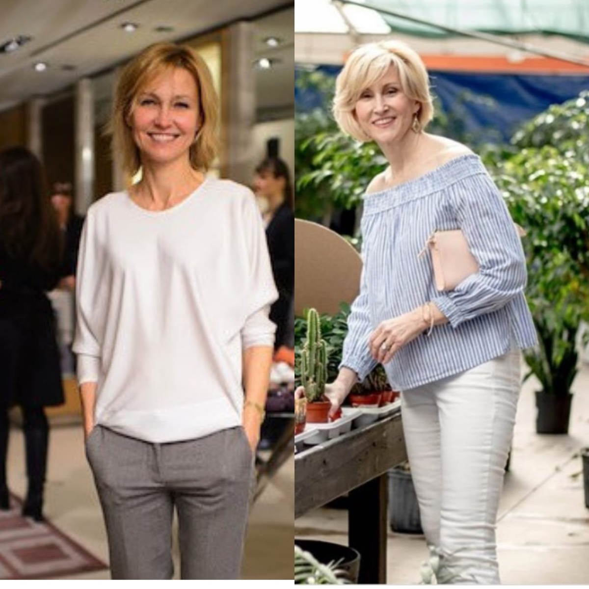 Женщины элегантного возраста в стильных летних нарядах. 