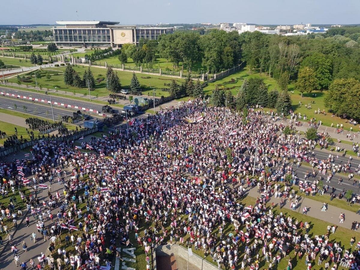 митинг протестующих в Минске в день рождения А. Лукашенко 31 августа