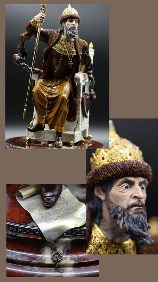 Иван Грозный, 2019 г. Скульптура выполнена в технике объёмная каменная мозаика (листайте галерею)