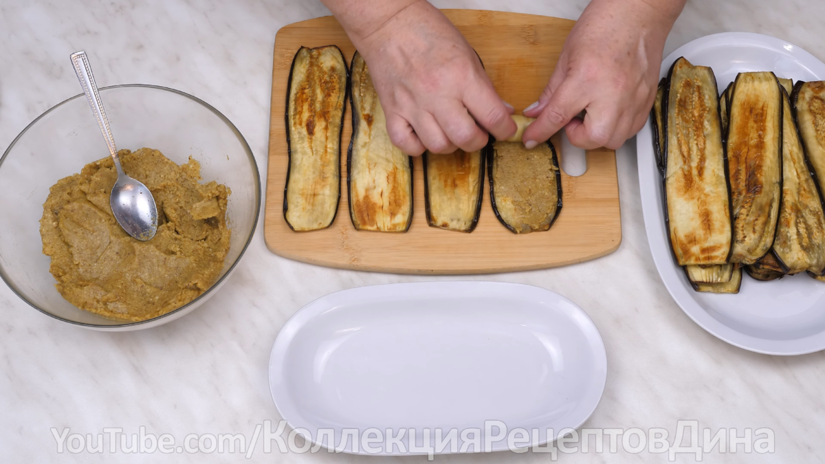 🍆Рулетики из баклажанов с орехово-чесночной начинкой по-грузински! Вкусная  пикантная закуска из баклажанов! | Дина, Коллекция Рецептов | Дзен