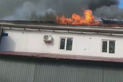    Пожар на складе в Богородском округе ©Скриншот