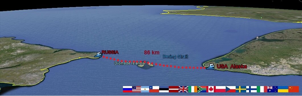 Аляска берингов пролив. Граница России и США В Беринговом проливе. Граница Россия и США через Берингов пролив. Граница между Россией и США через Берингов пролив. Ширина пролива между Аляской и Россией.