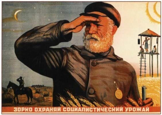 «Зорко охраняй социалистический урожай». Говорков В.И. Плакат. 1936 год
