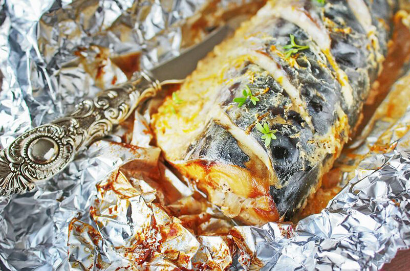 Скумбрия, запеченная в майонезно-горчичном соусе (Фото из открытых источников)