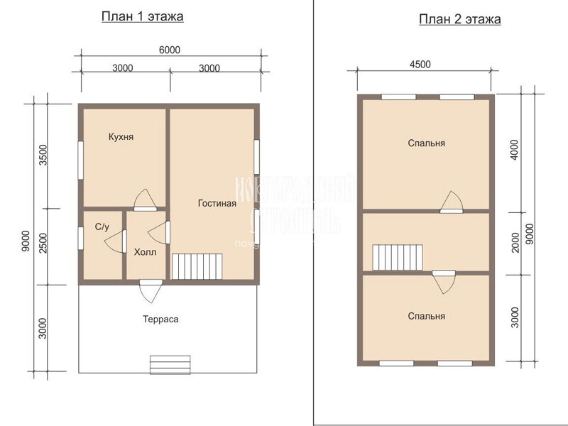 Дом 6 на 9 расположение комнат