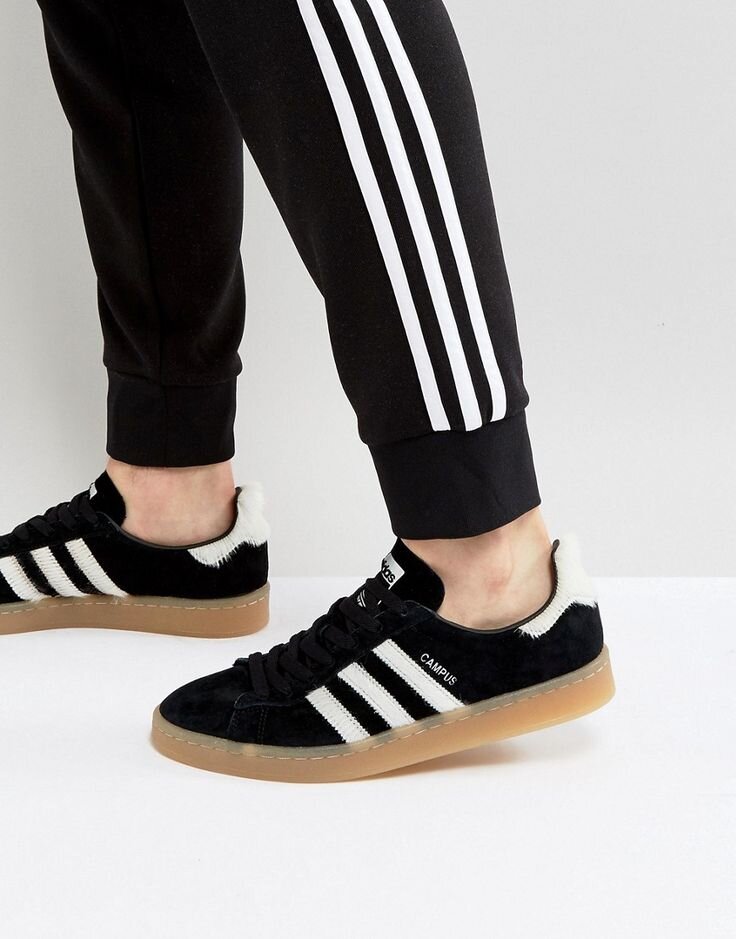 Adidas campus outlet black suede