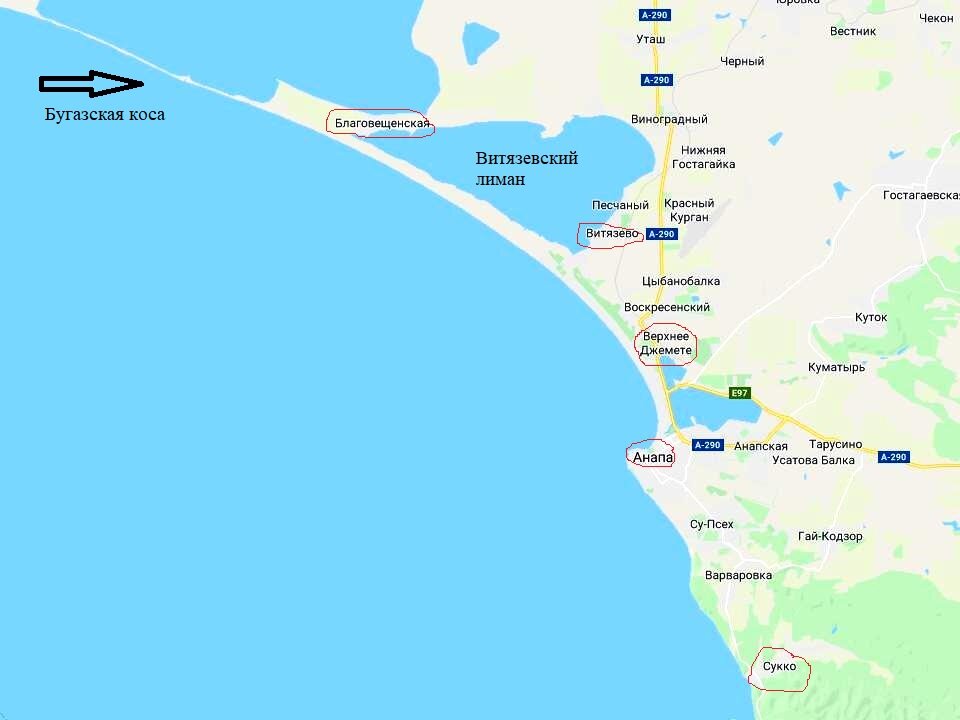 Карта побережья