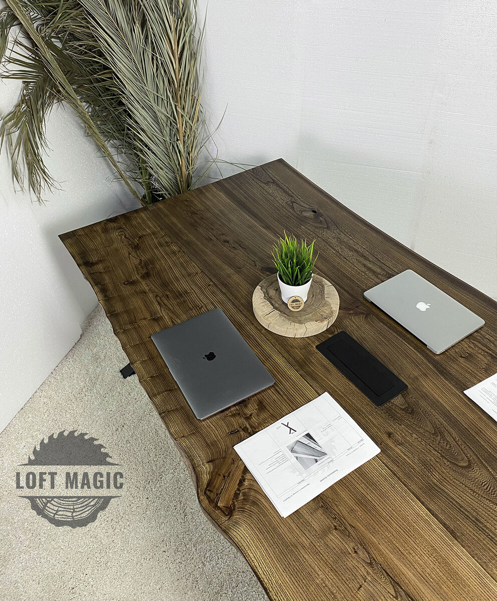 Стол Рабочий L-102147 (ножки на выбор - порошковая покраска). Оттенок древесины венге. 